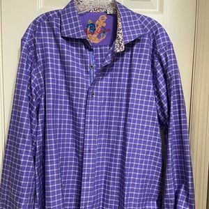 Robert Graham like new Purple & White shirt